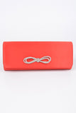 Rhinestone Bow Satin Clutch Bag