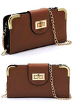Fashion Turn Lock Crossbody Wallet - Fashionistas Showroom
