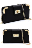 Fashion Turn Lock Crossbody Wallet - Fashionistas Showroom