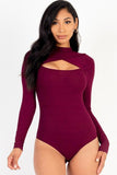 Front Cutout Long Sleeve Bodysuit - Fashionistas Showroom