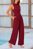 Mock Neck Sleeveless Wide Leg Jumpsuit - Fashionistas Showroom