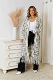 Multicolored Open Front Fringe Hem Cardigan - Fashionistas Showroom