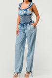 Chambray Charm Ruffled Jumpsuit - Fashionistas Showroom