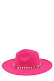Rhinestone Accent Fedora Hat - Fashionistas Showroom