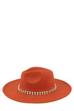 Rhinestone Accent Fedora Hat - Fashionistas Showroom