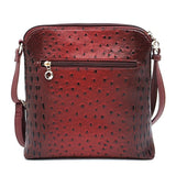 Ostrich Croc Zip Tassel Crossbody Bag - Fashionistas Showroom