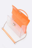 2 Tone Top Handle Transparent Stadium Bag - Fashionistas Showroom