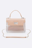 2 Tone Top Handle Transparent Stadium Bag - Fashionistas Showroom