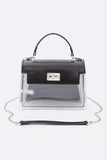 2 Tone Top Handle Transparent Stadium Bag - Fashionistas Showroom