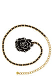 Flower Charm Accent Chain Belt