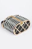 Weaved Rhinestone Basket Box Clutch - Fashionistas Showroom