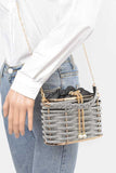 Weaved Rhinestone Basket Box Clutch - Fashionistas Showroom