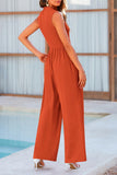 Mock Neck Sleeveless Wide Leg Jumpsuit - Fashionistas Showroom