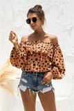 Polka Dot Off-Shoulder Layered Blouse - Fashionistas Showroom