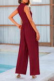 Mock Neck Sleeveless Wide Leg Jumpsuit - Fashionistas Showroom