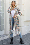 Multicolored Open Front Fringe Hem Cardigan - Fashionistas Showroom