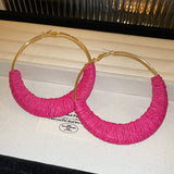 Alloy Grass Vine Hoop Earrings - Fashionistas Showroom