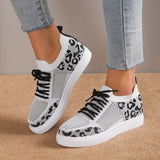 Lace-Up Leopard Flat Sneakers - Fashionistas Showroom