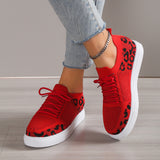 Lace-Up Leopard Flat Sneakers - Fashionistas Showroom