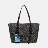 PU Leather Leopard Tote Bag - Fashionistas Showroom