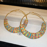 Alloy Grass Vine Hoop Earrings - Fashionistas Showroom