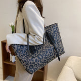 PU Leather Leopard Tote Bag - Fashionistas Showroom