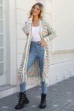 Multicolored Open Front Fringe Hem Cardigan - Fashionistas Showroom