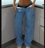 High-waisted Multi-pocket Hip Trousers - Fashionistas Showroom