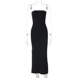 Sexy Tube Top Backless Slim Slit Long Dress - Fashionistas Showroom