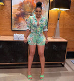 Multicolor Long-sleeved Shirt Shorts Casual Suit - Fashionistas Showroom