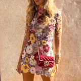 Three-dimensional Flower Mesh Lace Embroidered Sexy Dress - Fashionistas Showroom