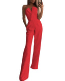 Spring And Summer Style Slanted Placket Mid-waist Temperament communting jumpsuit - Fashionistas Showroom