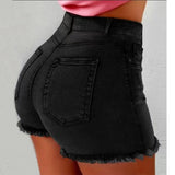 Women's Denim Tassel High Waist Denim Shorts - Fashionistas Showroom