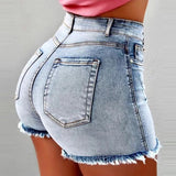 Women's Denim Tassel High Waist Denim Shorts - Fashionistas Showroom