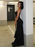 Sexy Tube Top Backless Slim Slit Long Dress - Fashionistas Showroom