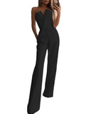 Spring And Summer Style Slanted Placket Mid-waist Temperament communting jumpsuit - Fashionistas Showroom
