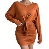 Burnt Orange 2-Piece with Slimming Sheath Skirt