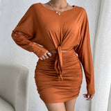 Burnt Orange 2-Piece with Slimming Sheath Skirt
