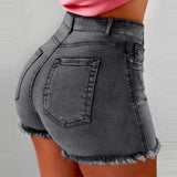Women's Denim Tassel High Waist Denim Shorts
