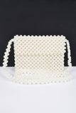 Hand Made Faux Pearl Bead Flap Crossbody Bag