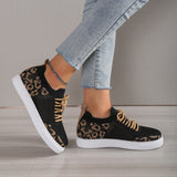 Lace-Up Leopard Flat Sneakers - Fashionistas Showroom