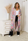 Multicolored Open Front Fringe Hem Cardigan - Fashionistas Showroom