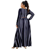 5XL Navy Stripe Outfit Set