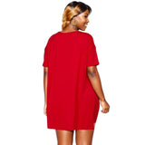 1XL Red V Neck Shorts Set