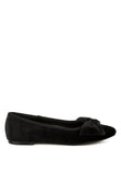 Pothos Luxurious Velvet Bow Ballerinas