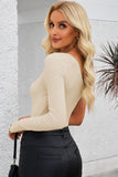 Cutout One Shoulder Long Sleeve Bodysuit - Fashionistas Showroom