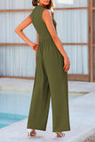 Mock Neck Sleeveless Wide Leg Jumpsuit - Fashionistas Showroom