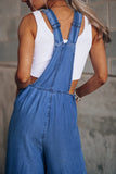 Distressed Wide Leg Denim Overalls - Fashionistas Showroom