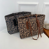 PU Leather Leopard Tote Bag - Fashionistas Showroom