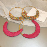 Alloy Grass Vine Hoop Earrings - Fashionistas Showroom